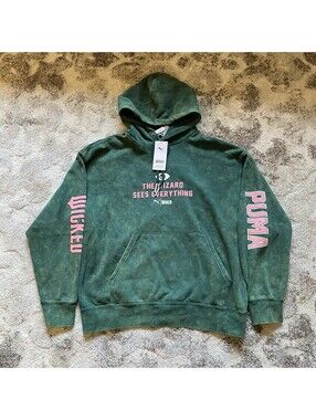 PUMA  X Wicked Oz Fleece Pullover Hoodie Mens Green Casual Large